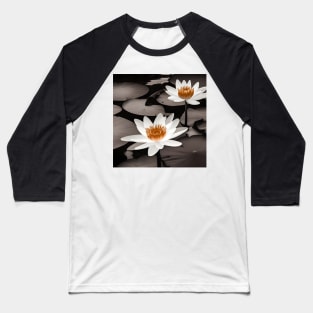 Waterlily Pond Photo Baseball T-Shirt